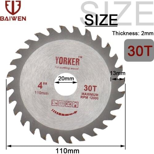 1piece 110mm Circular Saw Blade Carbon Steel Cutting Discs For Wood Plastic Cutter Tools Blades 30T Inner Hole 4/5