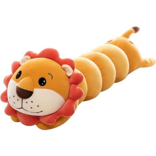 1pc 85-140cm Giant Kawaii Caterpillar Shaped Animals Pillows Cute Husky Dog Lion Rabbit Plush Stuffed Dolls Toys for Children