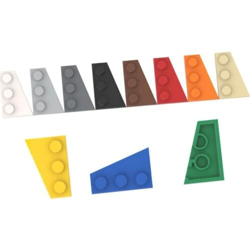 10PCS Assembles Particles 43722 2x3 Wedge Plate (Right) Bricks Building Blocks DIY Education Assembly Part Toy For Children Gift