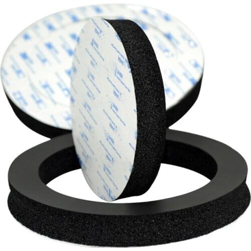 2Pcs 6.5 Inch Car Speaker Ring Bass Door Trim Sound Insulation Cotton Audio Speakers Sound Self Adhesive Insulation Ring