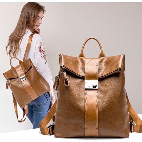 2019 Anti Theft Leather Bagpack For Women Backpack Luxury Brand Designer Ladies Shoulder Rucksack Girls Waterproof Travel Bag