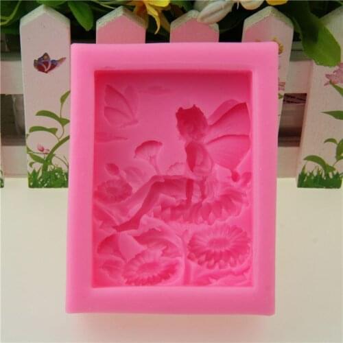 3D Lotus Fairy Silicone Mold DIY Soap Clay Candle Making Cake Fondant Decorating QX2E