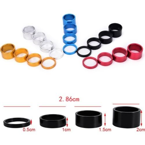 4Pcs/lot Bike Fork Washer Stem Spacers Aluminum Alloy Bicycle Headset Washer Raise Handlebar 5-20mm For MTB Cycling