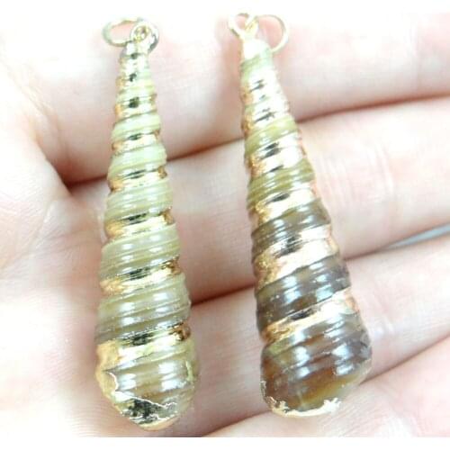 New Fashion Conch Shell Sea SHELL Gem PENDANT Beads Making jewelry 6pcs P363