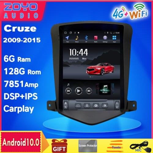 Android 10 os 10.4 inch IPS vertical HD screen car gps multimedia radio navigation carplay for Chevrolet Cruze 2009-2015