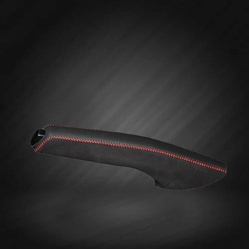 Car Hand Brake Covers Top Layer Leather Case for Volkswagen Polo VW Polo Handbrake Grips Cover Auto Genuine Leather Handbrake