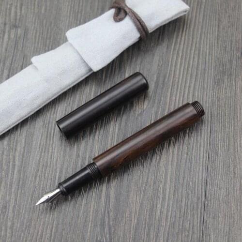 Free Shipping Creative Handmade Blackwood Fountain Pen Screw Natural Pen Wooden Pen 0.5mm as Gift for business and office W1079