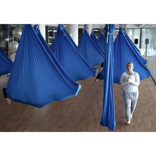 Elastic4 meters 2017 Aerial Yoga Hammock Swing Latest Multifunction Anti-gravity Yoga belts for yoga training Yoga for sporting