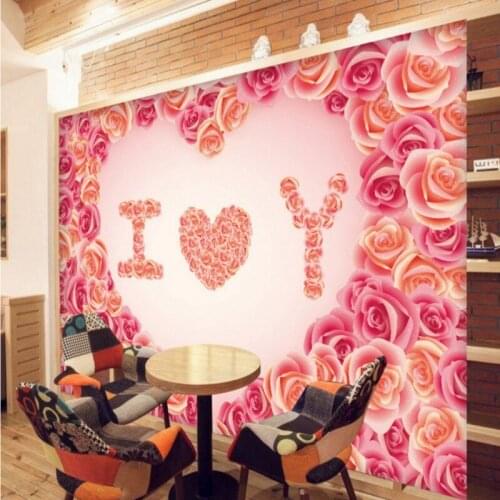 Photo wallpaper Custom heart shaped rose mural high quality living room hotel mural theme restaurant wallpaper