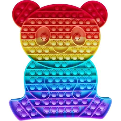 Panda Colored Fidget Toys Silicone Push Bubble Fingertip Toys Anti-Stress Set Stress Reliever Squeeze Crafts Adults Children