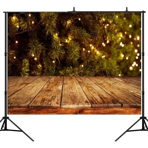 Lyavshi Wooden Board Pine Branch Decor Christmas Photography Backgrounds Photographic Backdrops For Photo Studio