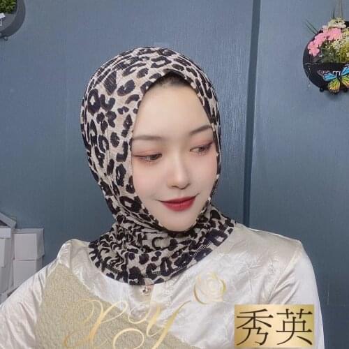 Leopard Brand 2021 Ready To Wear Muslim Inner Student Instant Hijabs