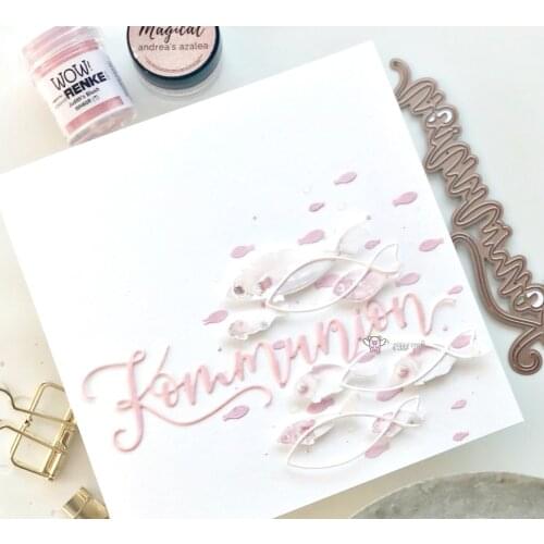 Mmao Crafts Metal Steel Cutting Dies New German communion letters Stencil For DIY Scrapbooking Paper/photo Cards Embossing Dies