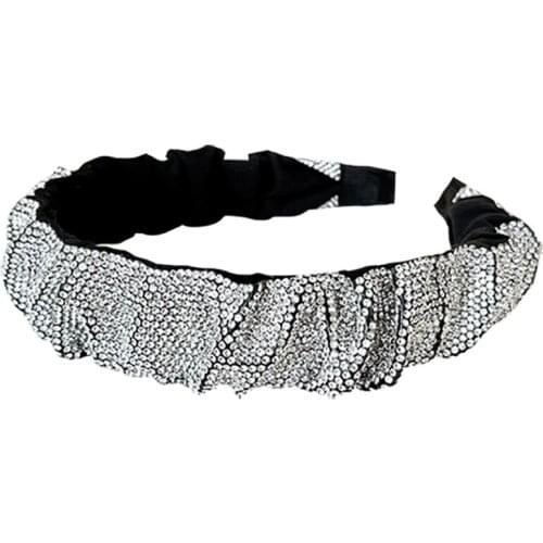 Fashion Women Luxury Rhinestone Hair Band Wide Full Crystal Hair Hoop Hair Accessories Bride White Crystal Headbands Ornaments