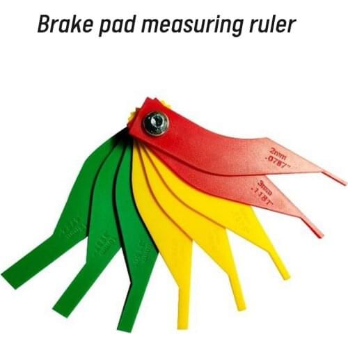 New 8 In 1 Brake Pad Measuring Tool Gauge Feeler Tester Scale Lining Thickness Wear Meter Thickness Gauge Handy Measuring
