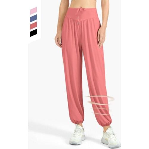 Solid Color Loose Casual Sports Pants Women Quick Dry Breathable Running Dance Yoga Pants Gym Workout Joggers Sweatpants Mujer