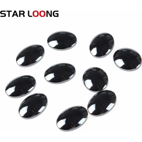 Hematite Oval Pendant Natural stone 7/18/24/29/40mm No Magnetic Bead Charm Jewelry DIY Necklace making accessories For Women Men