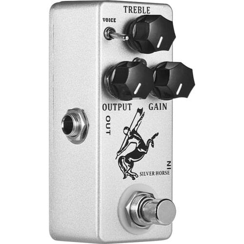 MOSKY Silver Overdrive/ Boost Horse Guitar Effect Pedal Normal/ Soft True bypass True Bypass Full Metal Shell