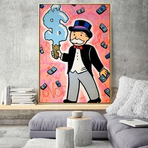 Canvas Poster Canvas Art Alec Monopolyingly Graffiti Wall Art Canvas Painting HD Poster Prints Picture for Room Home Decor