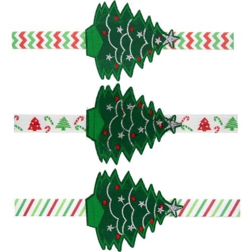 Baby girl headband Infant hair christmas tree cloth bows newborn Headwear tiara headwrap Gift Toddlers bandage Ribbon band