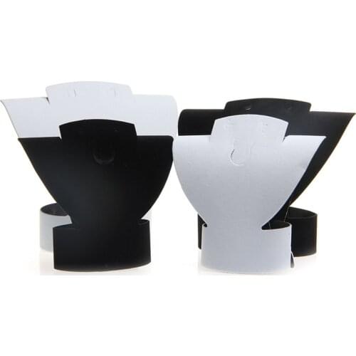 Folding Velvet Jewelry Necklace Bust Earring Display Holder Stand Rack Show Cas