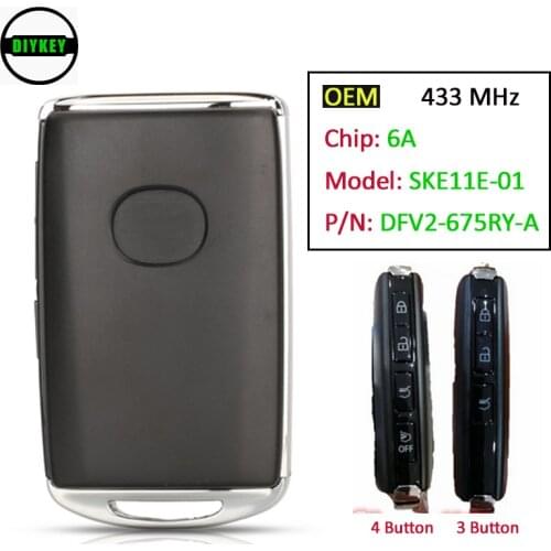 DIYKEY OEM Smart Remote Control Car Key 3 / 4 Button 433MHz 6A Chip FOB for Mazda CX-5 CX-9 2020 2021 SKE11E-01 DFV2-675RY-A