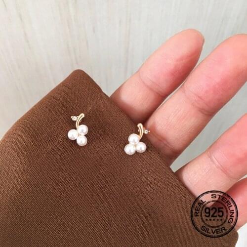 Pearl Stud Earrings S925 Silver Needle For Women Korean Fashion Creative Cute High Quality Send Girlfriend Gifts Jewelry INEFFA