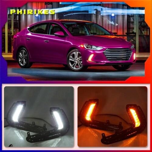 1 Pair for Hyundai Elantra 2016 2017 2018 LED car DRL Daytime Running Light Daylight Waterproof Signal lamp