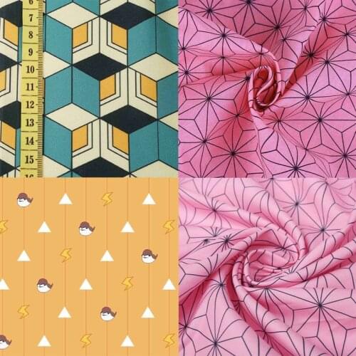 Anime Demon Slayer Kimetsu No Yaiba Cosplay Fabric Tanjirou Zenitsu Printed Cloth for DIY Patchwork Needlework 100x150cm