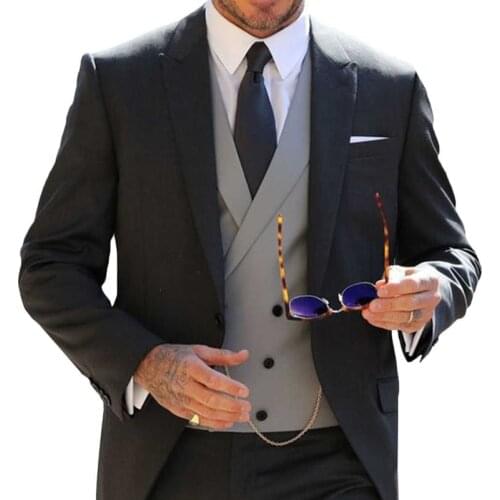 2021 Spring Fashion Handsome Classic Formal Men Black Solid Color Suit Slim Wedding Dinner Groom Wear Men Business Male Clothing