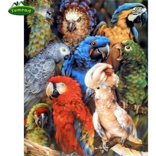 Needlework Diamond Embroidery,pattern,Australia Parrots Mosaic Full 5d Square Diy Diamond Painting Pet Picture of Rhinestone