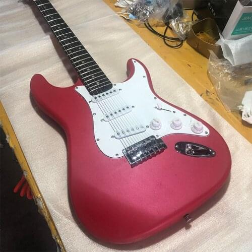 High quality 6-string electric guitar, red matte paint, rose fingerboard, light body, special sale, postage