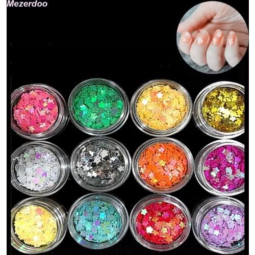 12 Pcs Mini Multicolor Star Nail Art Sequins Confetti DIY Clothing Gift Wedding Party Nart Art Decoration Multifunctional