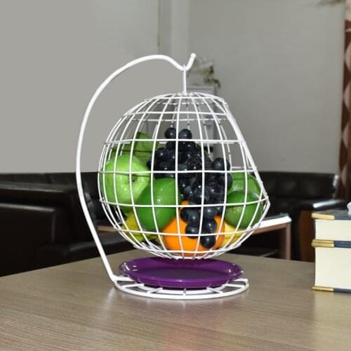 3D Household Swing Fruit Basket Shape Table storage Countertop Metal Fruit Basket 3color Creative Style Tray Stand Storage
