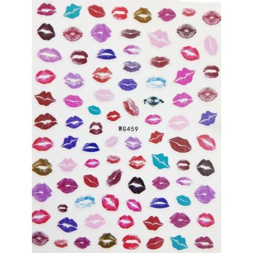 3D Nail Stickers Colorful Sexy Lips Kiss Sliders for Nails Art Decoraciones Adhesive Foil Design All for Manicure Accessories