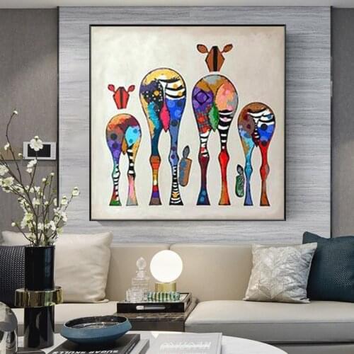 Abstract Zebra Canvas Art Paintings On The Wall Colorful Animals Art Prints African Animals Art Pictures For Living Room