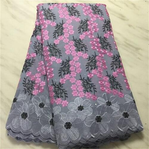 2020 African Lace Embroidered Swiss Voile Lace In Switzerland High Quality Dry Cotton Lace Fabric For Party Dress 5 Yards PS295