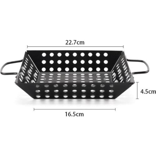 Non-Stick Grill Topper BBQ Grilling Pans Indoor Outdoor Barbecue Trays