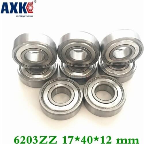 Free Shipping Axk 10pcs Shielded Deep Groove Ball Bearing 6203zz 17*40*12 Mm 6203 Zz Tb6203zz