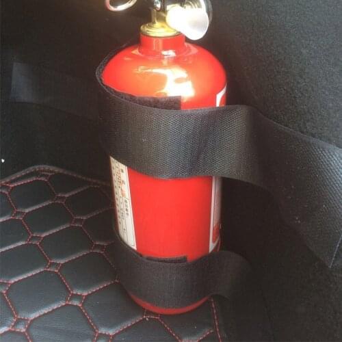 Black Fire Extinguisher Organizer Car Trunk Mount Straps Belt Fixed Sundry Holder Storage Bag Tapes CHIZIYO