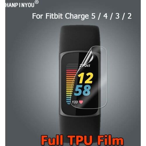 For Fitbit Charge 2 / 3 / 4 Charge4 Smart Band Bracelet Clear Soft TPU Full Cover Film Screen Protector (Not Tempered Glass)