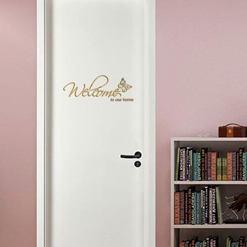 Welcome To Our Home Acrylic Mirror Wall Stickers Bedroom Living Room Decor Home Decoration Accessories