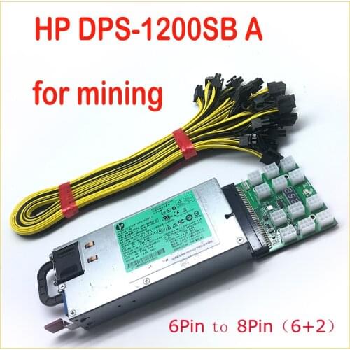 DPS-1200SB A 1200W +6pin Graphics Card HP Power Board 64PIN 6Pin to 8Pin (6+2) for Mining Machine Power Supply