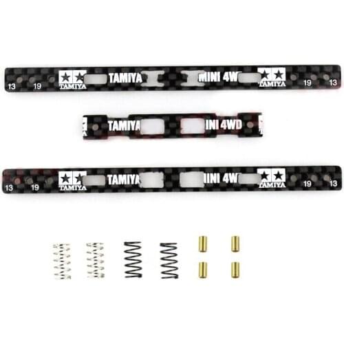 Double Springs Faucet 15495/15497 Carbon Fiber Front Sliding Set Spare Parts For Tamiya Mini 4WD Racing Car Model