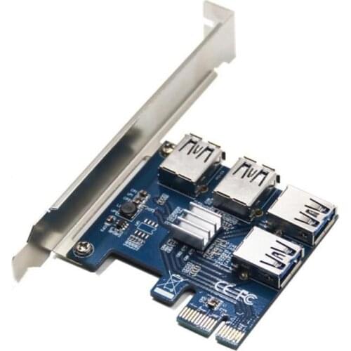 New Add in Card PCIe 1 to 4 PCI Express 16X Slots Riser Card PCI-E 1X to External 4 PCI-e Slot Adapter PCIe Port Multiplier Card