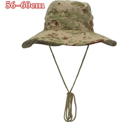 56 to 60cm Army Fan Camouflage Tactical Cap Summer Sunscreen Breathable Outdoor Hiking Travel Sport Hat Adjustable Fisherman Hat