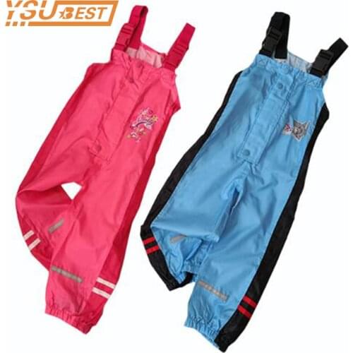 Boy Girl Children Waterproof Rain Pants Brand Waterproof Overalls 1-6Yrs Baby Boys Girls Overalls Fashion Kids Overalls