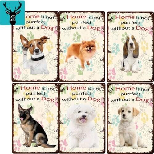 Pets Dog Warning Doberman Golden Labrador Metal Sign Tin Poster Home Decor Bar Wall Art Painting Customizable decoration
