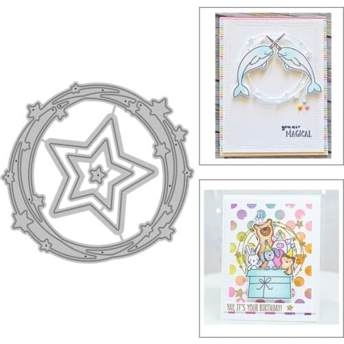 2021 New Round Frame Star Lace Metal Cutting Dies For DIY Craft Making Greeting Card and Paper Scrapbooking No Clear Stamps Sets