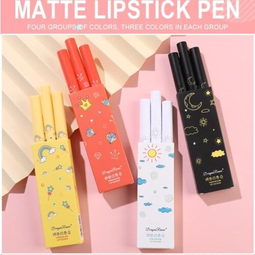 1/3PCS Matte Velvet Lip Gloss Set Cigarette Tube Lipstick Pen Women Makeup Waterproof Long Lasting Lip Tint Cosmetics TSLM1